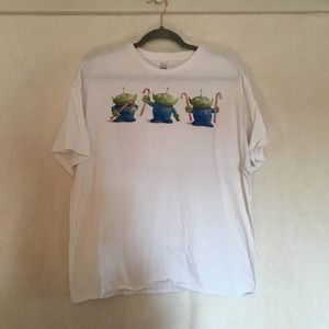 Disney Tshirt Toy Story Aliens Christmas Candy Canes Size Mens Extra Large White